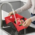 thumbnail image 2 of Uhnauch Collapsible Colander - Foldable Drain Basket With Resting Feet - Kitchen Food Strainer For Pasta, Fruit, Vegetables - Space-Saving, Bpa-Free, Dishwasher Safe,1Pcs, 2 of 6