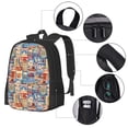 thumbnail image 3 of Defioc Set Of Travel Vintage Pattern Carry on Backpack,16.5x12.5x5.5 Personal Item Bag Carry On Backpack Water Resistant Lightweight Daypack, 3 of 7