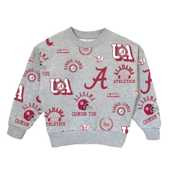 Girls Youth Gameday Couture  Heather Gray Alabama Crimson Tide Always On Repeat Pullover Sweatshirt