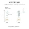 thumbnail image 5 of Rosec Jewels 3.5 CT Moissanite Dangle Drop Earrings with Freshwater Pearl Drop, 14K White Gold, 5 of 6
