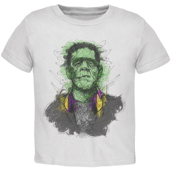 Halloween Frankenstein Raver Horror Movie Monster Toddler T Shirt White 2T