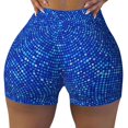 thumbnail image 2 of Fuzoiu Blue Circles Mosaic Print Women's Workout Shorts,Workout Biker Shorts Women,Exercise Fitness Shorts,Scrunch Short, Athletic Shorts for Gym Yoga Running Sport Active-Large, 2 of 8