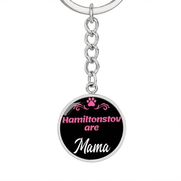 Dog Mom Keyring HamiltonstovAre Mama Circle Keychain Stainless Steel or 18k Gold