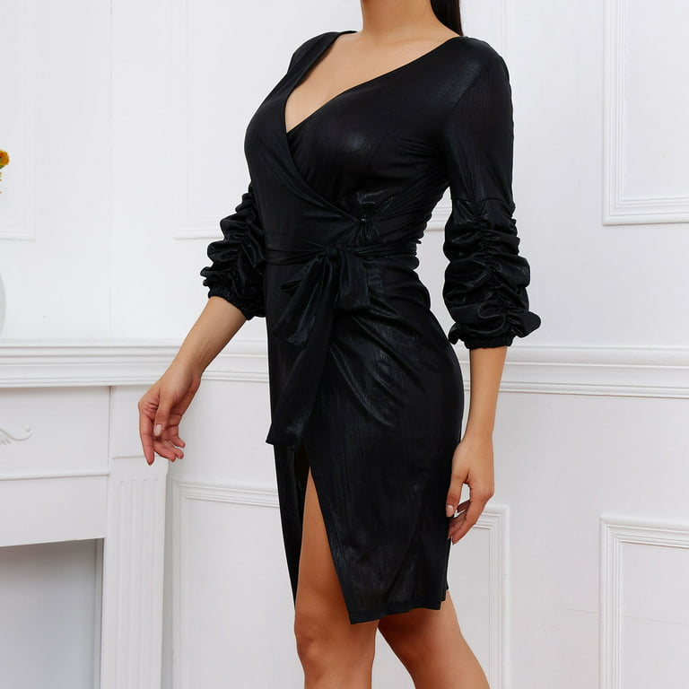 Finelylove Women Formal Dresses Active Dress A-line Regular Sleeveless  Solid Black M