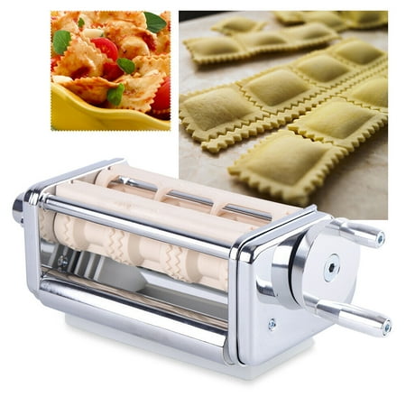 

SHZICMY Pasta Roller Cutter Ravioli Maker Attachment Set for Kitchen Aid Stand Mixer Silver