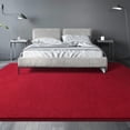 thumbnail image 4 of Large Area Rugs For Living Room Bedroom  4x6 Feet Burgundy Red Rug Minimalist Modern Shag Soft Thick Memory Foam Indoor Carpet Non-slip Washable Dorm Home Decor, 4 of 8