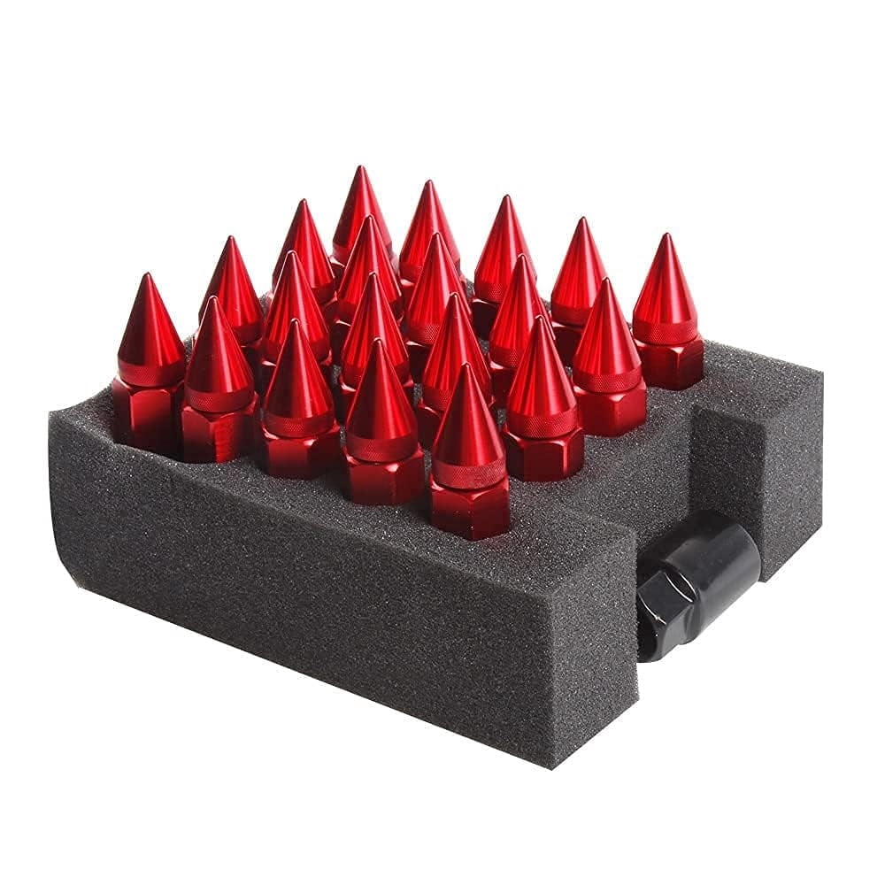 OSIAS 20PCS M12X1.5 Racing Wheel 60MM Lug Nuts With Socket Key For Honda Red
