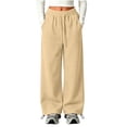 thumbnail image 2 of Eiyaclvo Boys Baggy Sweatpants Straight Wide Leg Sweatpant Joggers Drawstring Waisted Open Bottom Sweat Pants with Pockets Size 4-15 Years, 2 of 7