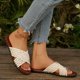 thumbnail image 2 of Zapatos Casuales Versátiles Plus-Size Estilo Bohemio Cómodos Tejidos Correa de Envoltura Respirables Sandalias Planas para Primavera / Verano, 2 of 9