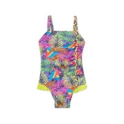 Flapdoodles girls AOP Braid Detail One-Piece, 3T