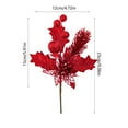 thumbnail image 3 of CuiLiyq 9" Glitters Christmas Picks Sprays, Artificial Poinsettia Flower with Holly Leaves and Berries for Wedding Holiday Christmas Tree Wreath Garland Decorations (Red), 3 of 6