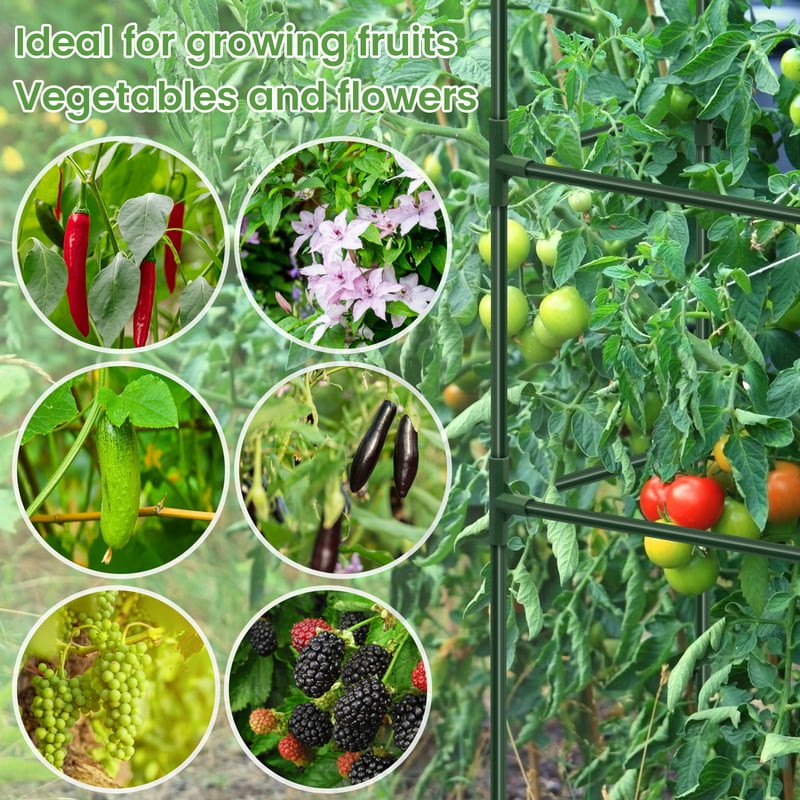 Garden Tomato Plant Cage Support Pole Assembled Tomato Garden Vegetable Cages Plastic Plant Tower Stakes Cucumber Tomato Cage