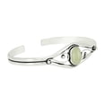 thumbnail image 2 of 925 Silver Plated Natural Prehnite Cuff Bangle Bracelet for Women – Handmade Open Bangle – Green Gemstone Statement Jewelry – Wedding Gift for Her, 2 of 5