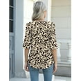 thumbnail image 4 of TEMOFON Women's Boho Print 3/4 Sleeve Tops V Neck Tunic Blouses Dressy Casual Shirts Summer Lightweight Floral Paisley Pattern Tee, 4 of 7