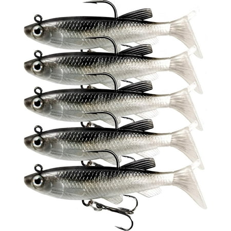Soft Fishing Lures Shad Minnow Swimbaits Pre-Rigged Jig Heads Paddle Tail Swim Baits for Bass Trout Walleye Crappie Sinking Jigs Bait for Saltwater Freshwater Fishing Gifts for Men