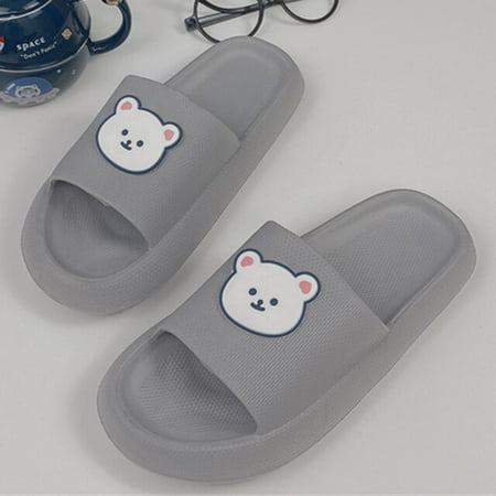 

CoCopeanut Cute Cartoon Bear Design Women Slippers Soft Non-Slip Sandals Indoor Bathroom Couple EVA Slides Summer 2022 Fashion Woman Shoes