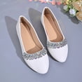 thumbnail image 7 of oqasdz Casual Shoes for Women Rhinestone Pointed Flat Dressy Shoes Comfort On Low Heel Party Evening Wedding Solid Color Ballet Shoes Summer Outdoor, 7 of 7