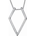 thumbnail image 1 of S925 Sterling Silver Jewelry Open Rhombus Pendant Magic Ring Holder Necklace Wedding Engagement Anniversary Love Gift For Her, Wife, Girlfriend, Fianc, 1 of 5