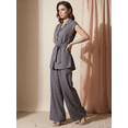 thumbnail image 4 of Conjunto 2 Piezas, Blusa Estilizada con Cinturón y Pantalón Fluido, Outfit Moderno y Sofisticado para Mujer, 4 of 5