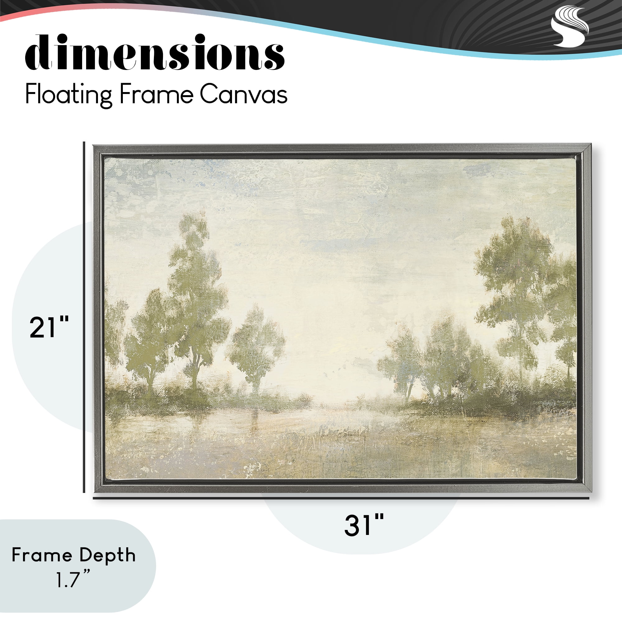 Stupell Industries Forest Light Distant Valley Gray Framed Floater Canvas Wall Art, design by Michael Marcon