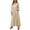 Beige, variant on ZANZEA Women Vintage Solid Color Holiday Dress Party Clubbing V-Neck Long Maxi Dress