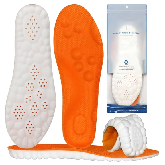 XIRQI 2 Pcs Steppers Insoles for Men/Women, Steppers Massage Insoles, 4D Soft Memory Foam Cushioning Sports Cloud Insoles for Men