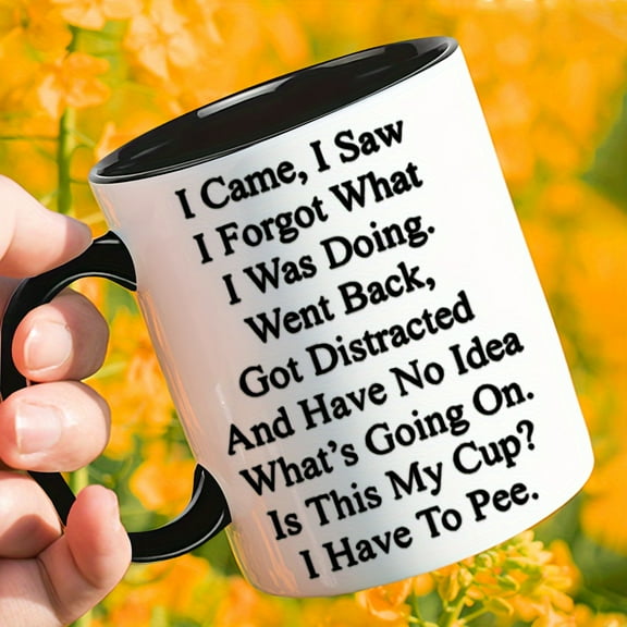 1pc, Coffee Seniors Mug, 11oz Ceramic Coffee Cups, Water Cups For Senior Citizens, Summer Winter Drinkware, Birthday Gifts, Holiday Gifts, Christmas Gifts, New Year Gifts