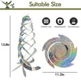 thumbnail image 2 of 12 Pack Bird Scare Repellent Spiral Reflectors Hanging Device 15.8", IC ICLOVER Reflective Deterrent Garden Decorative Easy Installation & Birds Away Silver, 2 of 8
