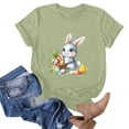 thumbnail image 4 of Easter Day Shirts Womens Short Sleeve Crewneck Tops Bunny Floral Eggs Printed Cute Graphic Tee Basic Tshirts (XL, Green), 4 of 6