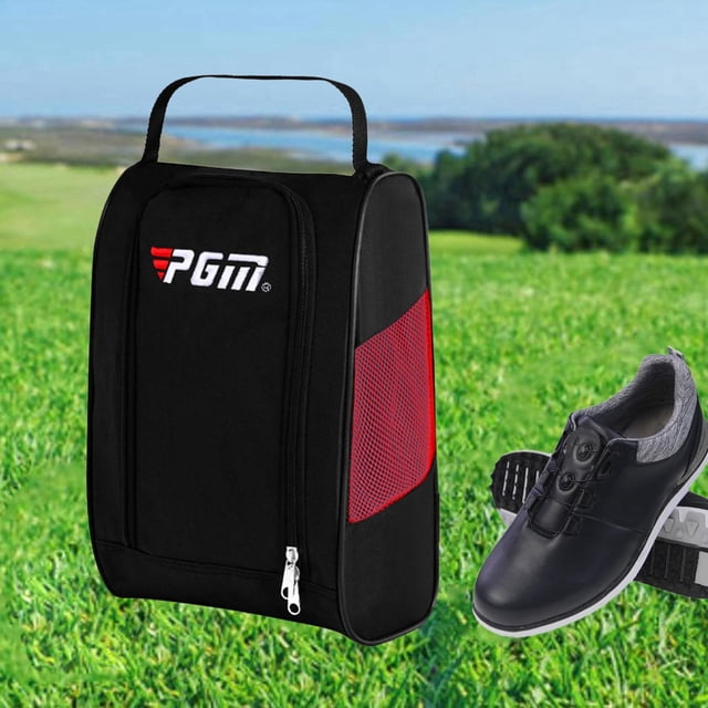 Bolsa de Zapatos de Golf perfecl Portador de Zapatos Deportivos Negro rojo 22x13x32.5cm