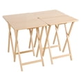 thumbnail image 3 of Lanzxjv Set of 4 Foldable TV Tray Table, Solid Wood Construction, Space Saving Side Table for Small Space, Foldable Snack Table, 19" L x 14.5" W x 26" H, 3 of 8