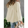 thumbnail image 3 of Blouses en Chiffon Col en V pour Femmes Manches Ballon Décontractées, 3 of 5