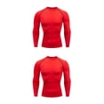 thumbnail image 2 of Minnieouse Ropa interior térmica para hombre, medias elásticas de secado rápido para deporte, capas Base para correr, ropa deportiva para rojo 2Conjunto, 2 of 6