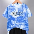 thumbnail image 4 of KPOPLK Boys Clothes Short Set 2 Piece Outfit Athletic T-Shirt and Quick Dry Shorts Kids Summer Clothing Set Size 15-16 Years,Blue, 4 of 5