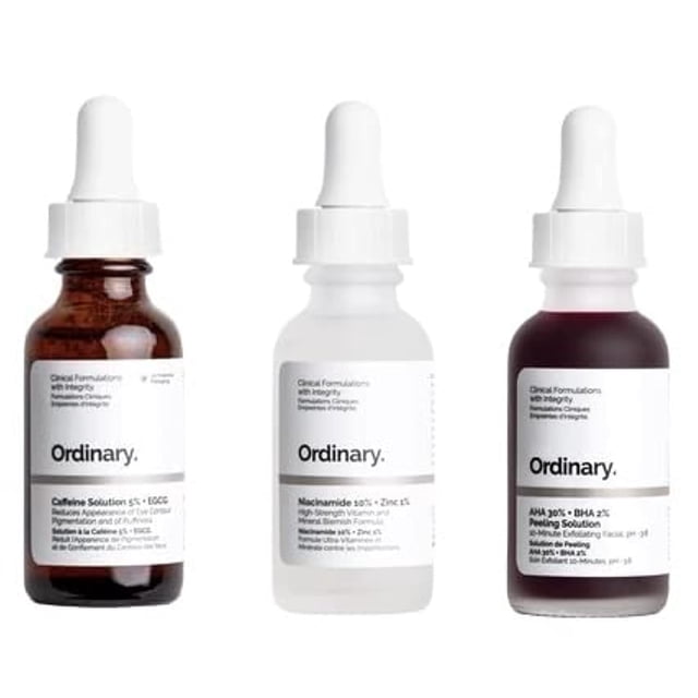 Set de sérum The Ordinary Cafeine Solution 5% + AHA 30% + BHA 2%
