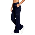 thumbnail image 6 of Inleife Women Solid Cargo Yoga Pants High Waist Flared Workout Trousers Multi Pockets Casual Daily Loungewear, 6 of 6