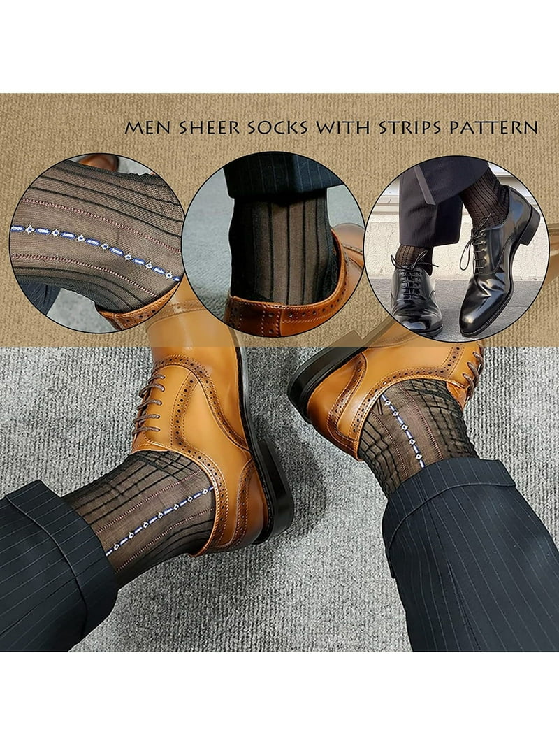 Deago 1-5 Pairs Mens Silk Socks Sheer Dress Socks Ultra Thin Nylon Business Sox Summer Cool Crew Socks (Gray) Deago 1-5 Pairs Mens Silk Socks Sheer Dress Socks Ultra Thin Nylon Business Sox Summer Cool Crew Socks (Gray)