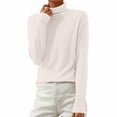 thumbnail image 2 of Womens Tops Turtleneck Long Sleeve Pullover Casual Knitted Warm Cozy Top for Fall Winter 1Pc M Womens Long Sleeve Tops, 2 of 5