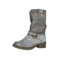 thumbnail image 4 of TMA EYES Buckle-Accent Leather Faux Fur Women Boots, 4 of 6