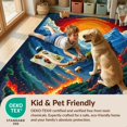 thumbnail image 4 of Design&I 8'x10' Washable Area Rug Pixel Volcano Landscape Blocky Cube Terrain Interlocking Block for Dining Room, Large Office, Lounge, Snag-Free, 4 of 7