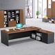 thumbnail image 4 of Drawers Corner Office Desk Dark European L Shaped European Computer Desks Laptop Metal Escritorios De Ordenador Modern Furniture My Lux Decor Round, 4 of 26
