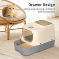 thumbnail image 3 of Cat Litter Box with Drawer, Enclosed Litter Tray for Cat, Rabbit, Anti Urine Leakage Easy to Clean (Gray), 3 of 7