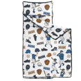 thumbnail image 2 of Baseballs and Mom Letters White Pattern Teens Toddler Nap Mat with Pillow, Sleeping Mat Bag for Preschool Daycare 51"x22", 2 of 6