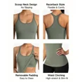 thumbnail image 3 of ANFERRY Women's Ribbed Workout Tank Tops with Built in Bra Racerback Athletic Top, 3 of 9