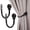 Black, variant on Set of 2 Decorative Curtain Holdbacks, Wall Mounted Aluminum Alloy Window Drapery Tiebacks for Bedroom, Livingroom Office Come with Screws, White