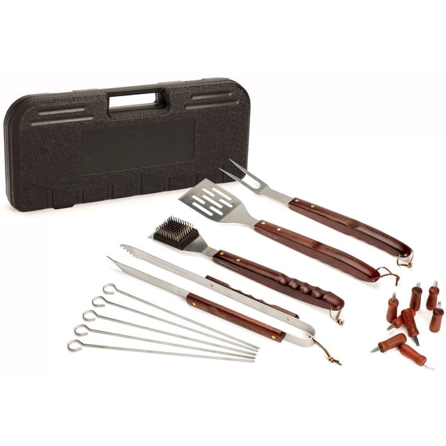 Set de parrilla Cuisinart CGS-W18 de 18 piezas con mango de madera