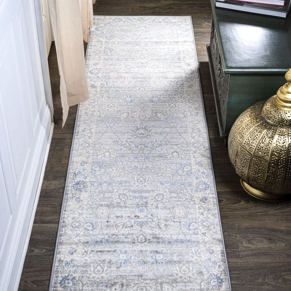JONATHAN Y MODERN PERSIAN 2 x 8 Runner Rug, Vintage Moroccan Traditional - Gray/Blue, MDP101G-28