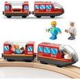 thumbnail image 1 of Train Locomotive à Batterie Tiny Land - Train Puissant Compatible avec Pistes en Bois et Trains - Jouets pour Tout-Petits - Rouge, 1 of 4