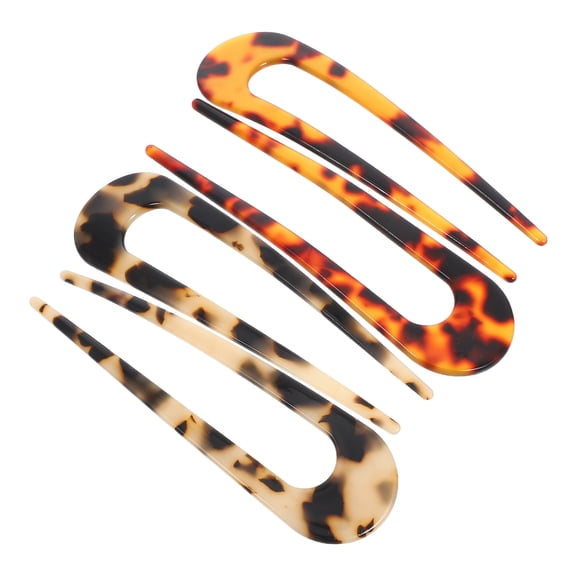 BESTOYARD 4Pcs French Hair Pin for Women Leopard Acetate Hold Hairstyle Hair Accessories