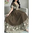 thumbnail image 1 of Vestido Midi Con Cuello Cuadrado Y Estampado Floral Multicolor-12, 1 of 29